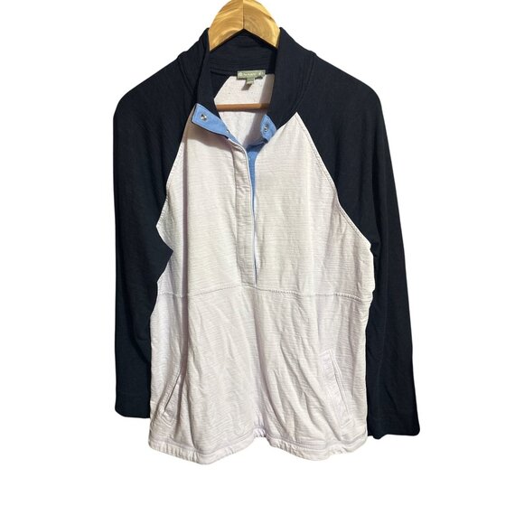 T By Talbots Womens XL Colorblock Half-Zip Pullover Long Sleeve Top Lightweight - Picture 1 of 4